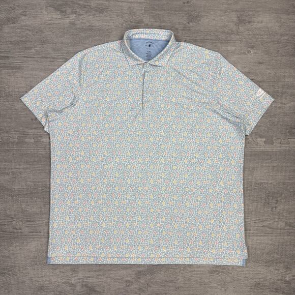 2 Johnnie-O Men XXL Performance Polo Shirt Avocado Cocktail Print Peterbilt - Picture 12 of 16